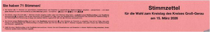 Stimmzettel Kreis GG