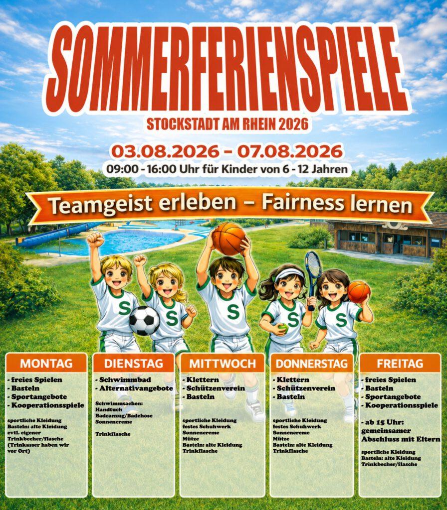 Übersicht für das Ferienspielprogramm für die ganze Woche